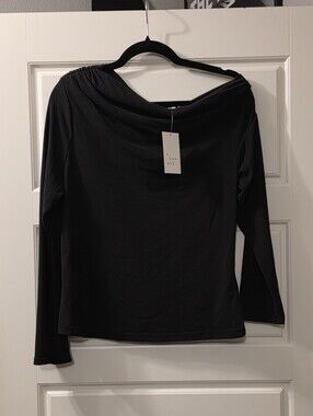 Women’s Black Off-Shoulder Long Sleeve Top Size XXL